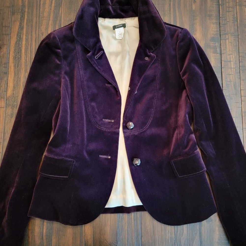 J. Crew Velvet Bella Blazer-purple size 2